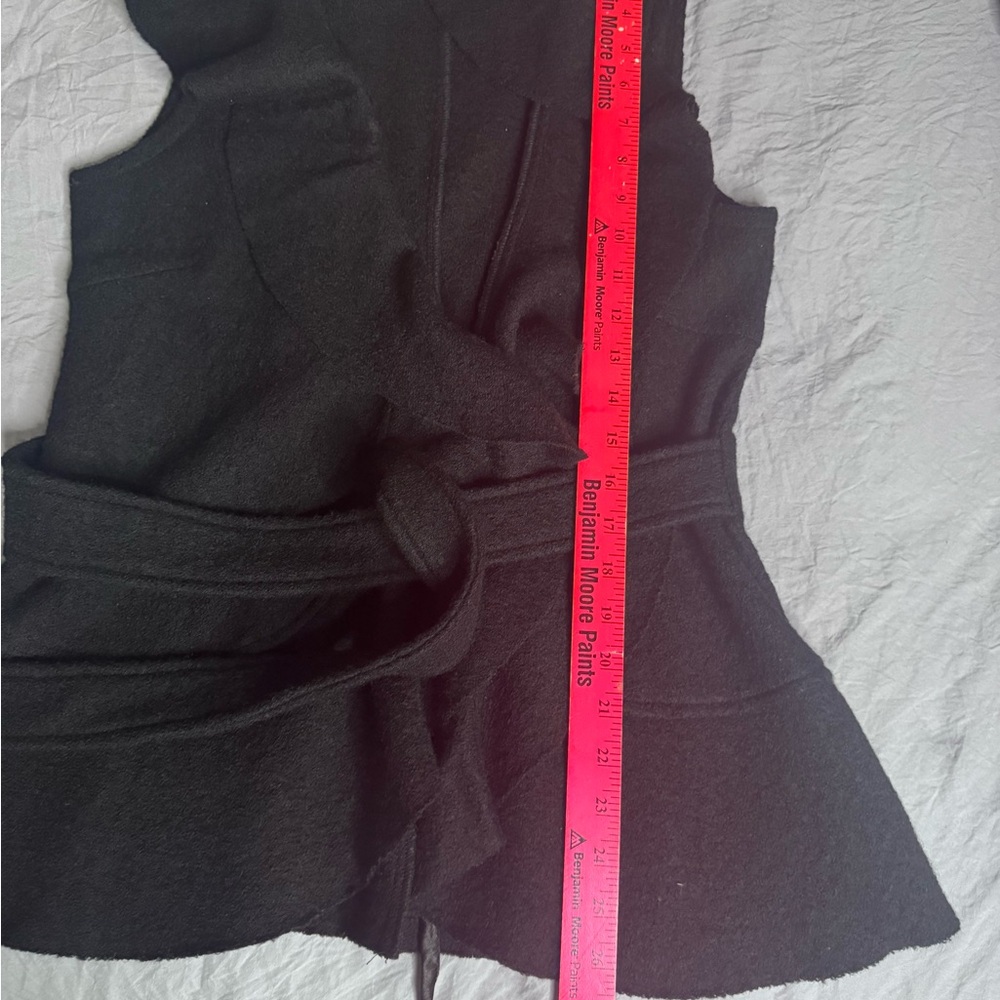 Marisa Christina Vintage Black Wool Blend Ruffle Romantic Vest Size S - Picture 6 of 7